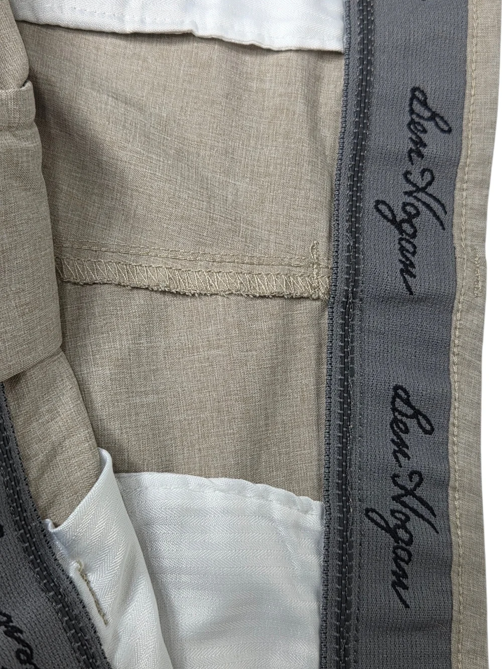 Ben Hogan Men's Beige Chino Shorts Polyester Elastane Button Pockets Stretch